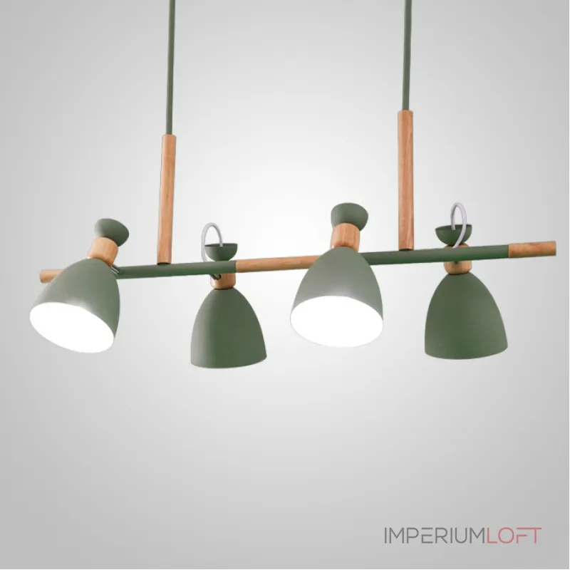 Подвесной реечный светильник TRIF WOOD LONG Green от ImperiumLoft Подвесной реечный светильник TRIF WOOD LONG Green от ImperiumLoft