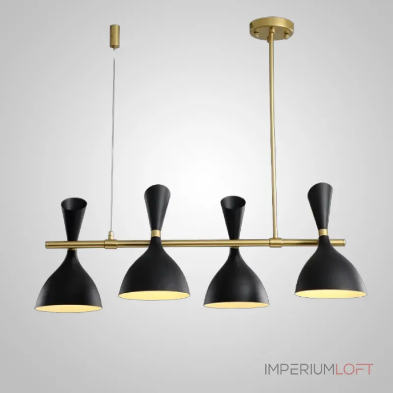 Подвесной реечный светильник TRUMPET LINE L85 Black от ImperiumLoft Подвесной реечный светильник TRUMPET LINE L85 Black от ImperiumLoft