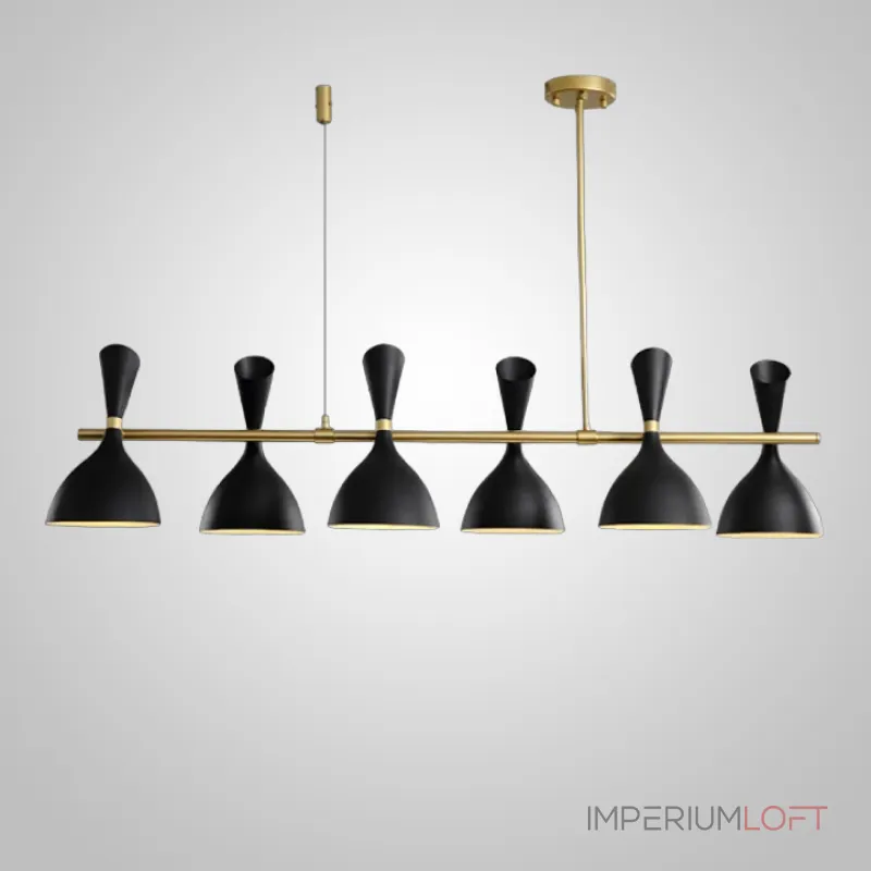 Подвесной реечный светильник TRUMPET LINE L130 Black от ImperiumLoft Подвесной реечный светильник TRUMPET LINE L130 Black от ImperiumLoft