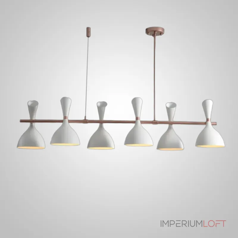 Подвесной реечный светильник TRUMPET LINE L130 White от ImperiumLoft Подвесной реечный светильник TRUMPET LINE L130 White от ImperiumLoft