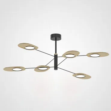 Люстра на штанге INGEL D90 6 lamps Black/Gold