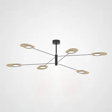 Люстра на штанге INGEL D110 6 lamps Black/Gold
