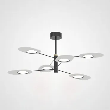 Люстра на штанге INGEL D90 6 lamps Black/White