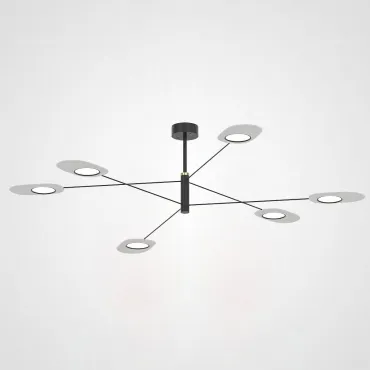 Люстра на штанге INGEL D110 6 lamps Black/White