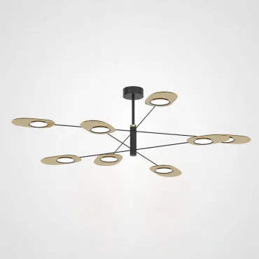 Люстра на штанге INGEL D120 8 lamps Black/Gold