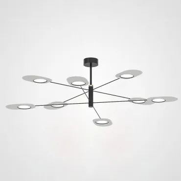 Люстра на штанге INGEL D120 8 lamps Black/White