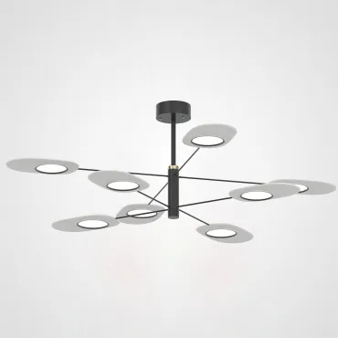 Люстра на штанге INGEL D110 8 lamps Black/White
