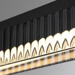 Реечный светильник с прямоугольным плафоном из двух стеклянных ребристых пластин и наклонным LED источником света CHIFFA SKEW L100 BLACK от ImperiumLoft