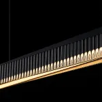 Реечный светильник с прямоугольным плафоном из двух стеклянных ребристых пластин и наклонным LED источником света CHIFFA SKEW L120 BLACK от ImperiumLoft