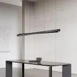 Реечный светильник с прямоугольным плафоном из двух стеклянных ребристых пластин и наклонным LED источником света CHIFFA SKEW L160 BLACK от ImperiumLoft