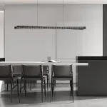 Реечный светильник с прямоугольным плафоном из двух стеклянных ребристых пластин и наклонным LED источником света CHIFFA SKEW L160 BLACK от ImperiumLoft