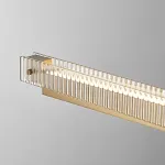 Реечный светильник с прямоугольным плафоном из двух стеклянных ребристых пластин и наклонным LED источником света CHIFFA SKEW L100 BRASS от ImperiumLoft