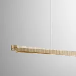 Реечный светильник с прямоугольным плафоном из двух стеклянных ребристых пластин и наклонным LED источником света CHIFFA SKEW L100 BRASS от ImperiumLoft