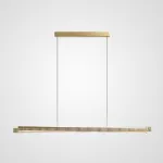 Реечный светильник с прямоугольным плафоном из двух стеклянных ребристых пластин и наклонным LED источником света CHIFFA SKEW L100 BRASS от ImperiumLoft