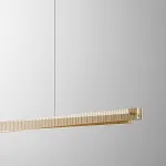 Реечный светильник с прямоугольным плафоном из двух стеклянных ребристых пластин и наклонным LED источником света CHIFFA SKEW L160 BRASS от ImperiumLoft