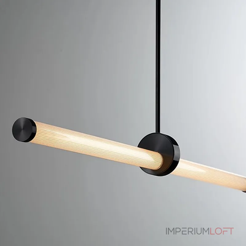 Реечный светодиодный рядный светильник на стойке с вытянутым цилиндрическим корпусом TEOFIL B L100 от ImperiumLoft