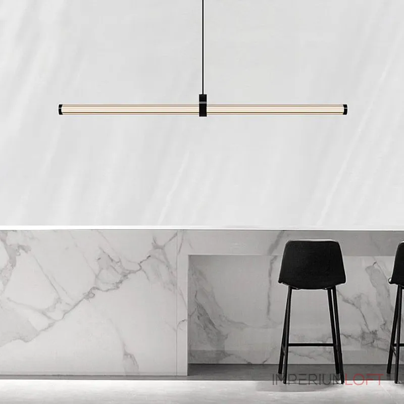 Реечный светодиодный рядный светильник на стойке с вытянутым цилиндрическим корпусом TEOFIL B L100 от ImperiumLoft