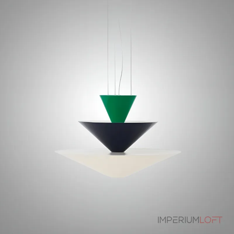 Серия светильников с комбинированным корпусом из трех разноцветных элементов разного диаметра на струнном подвесе TRAUSTI H220 Green Серия светильников с комбинированным корпусом из трех разноцветных элементов разного диаметра на струнном подвесе TRAUSTI H220 Green