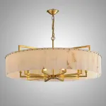 Серия люстр на лучевом каркасе с кольцевым абажуром из мраморных пластин прямоугольной формы Люстра ADINA MARBLE CH P10 от ImperiumLoft