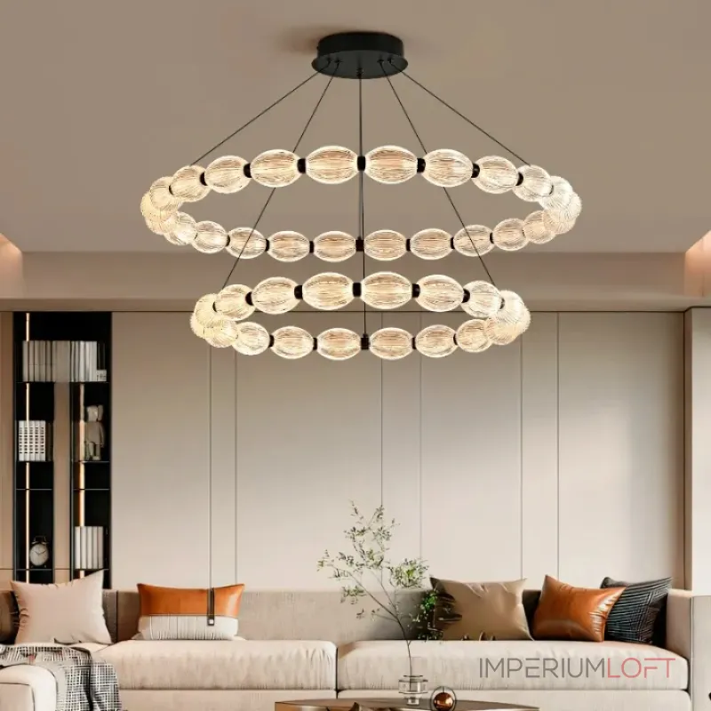 Кольцевые люстры и светильники CARA ELLIPSE RING P2 D68 D88 Black от ImperiumLoft