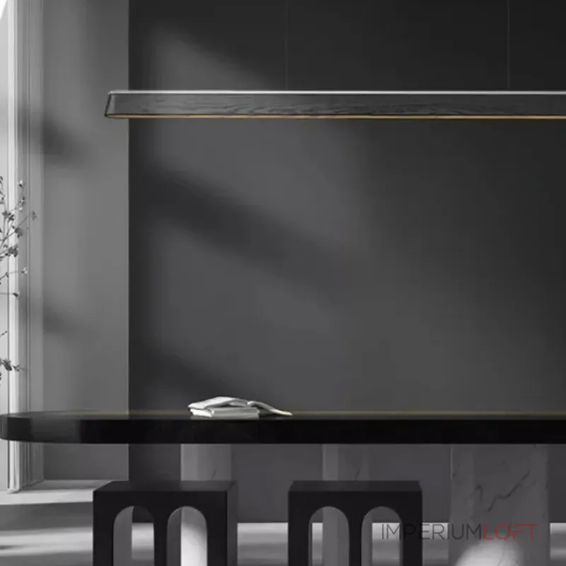 Подвесные светильники с корпусом в форме удлиненной трапеции из массива дерева BOTRAIF L140 Black от ImperiumLoft