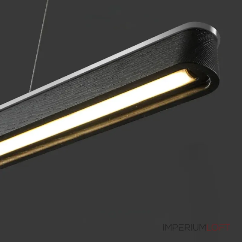 Подвесные светильники с корпусом в форме удлиненной трапеции из массива дерева BOTRAIF L140 Black от ImperiumLoft