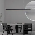 Подвесные светильники с корпусом в форме удлиненной трапеции из массива дерева BOTRAIF L140 Black от ImperiumLoft