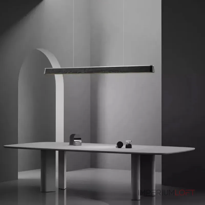 Подвесные светильники с корпусом в форме удлиненной трапеции из массива дерева BOTRAIF L140 Black от ImperiumLoft