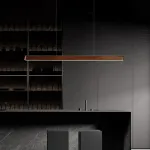 Подвесные светильники с корпусом в форме удлиненной трапеции из массива дерева BOTRAIF L140 Dark от ImperiumLoft