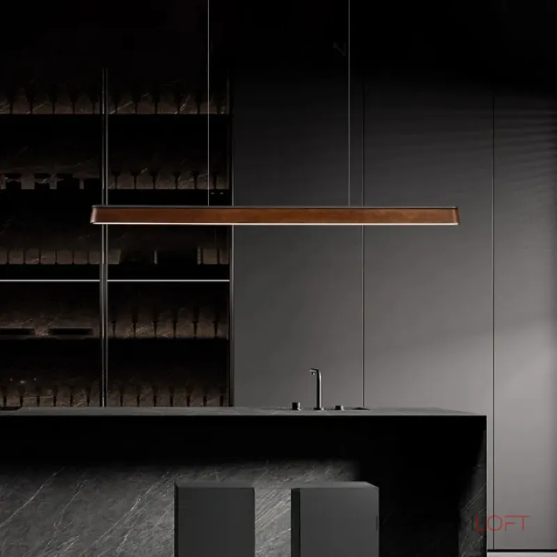 Подвесные светильники с корпусом в форме удлиненной трапеции из массива дерева BOTRAIF L140 Dark от ImperiumLoft Подвесные светильники с корпусом в форме удлиненной трапеции из массива дерева BOTRAIF L140 Dark от ImperiumLoft