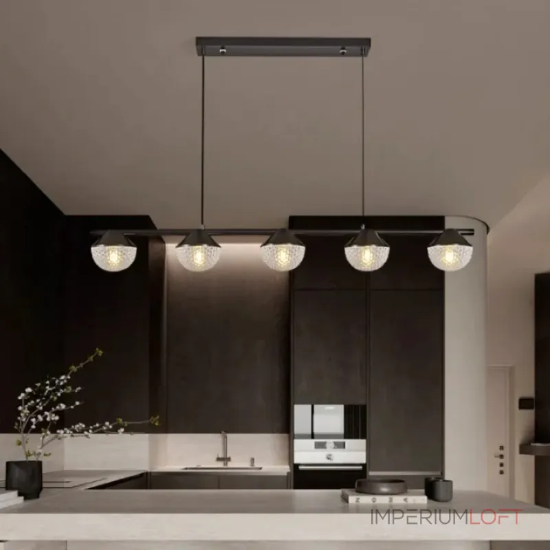 Реечный светильник с рельефными плафонами в форме полусфер на конических креплениях EMBRET LONG от ImperiumLoft