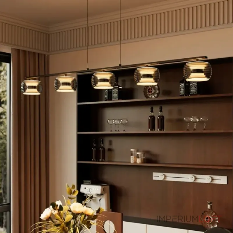 Серия реечных светильников с плафонами в форме тороида из стекла и акриловым элементом внутри ELISER LONG P5 B