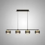 Серия реечных светильников с плафонами в форме тороида из стекла и акриловым элементом внутри ELISER LONG P4 A