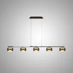 Серия реечных светильников с плафонами в форме тороида из стекла и акриловым элементом внутри ELISER LONG P5 B