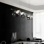 Рядный светильник с ассиметричным расположением плафонов шарообразной формы различного диаметра MAYER ORB LONG P5 от ImperiumLoft