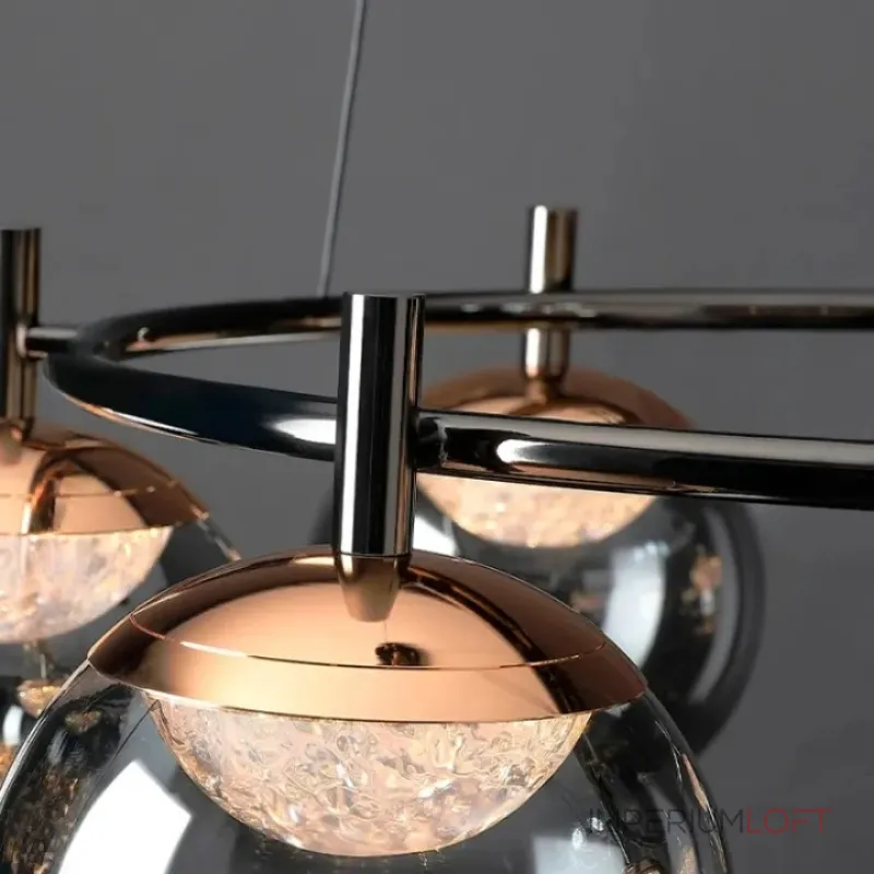 Рядный светильник с ассиметричным расположением плафонов шарообразной формы различного диаметра MAYER ORB LONG P5 от ImperiumLoft