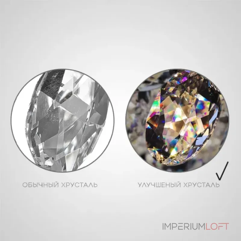 Реечный светильник с подвесками из ограненного хрусталя и рельефных стеклянных цветков EGEL PAW LONG