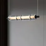 Серия реечных светильников с секциями цилиндров из стекла со спектральными переливами и внутренними рассеивателями из мрамора EVERIN LONG L37 от ImperiumLoft