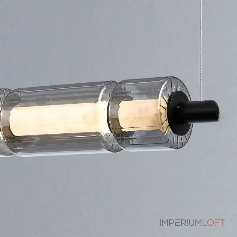 Серия реечных светильников с секциями цилиндров из стекла со спектральными переливами и внутренними рассеивателями из мрамора EVERIN LONG L110 от ImperiumLoft