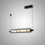 Серия реечных светильников с секциями цилиндров из стекла со спектральными переливами и внутренними рассеивателями из мрамора EVERIN LONG L37 от ImperiumLoft