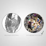 Реечный светильник с подвесками из ограненного хрусталя и рельефных стеклянных цветков EGEL B LONG