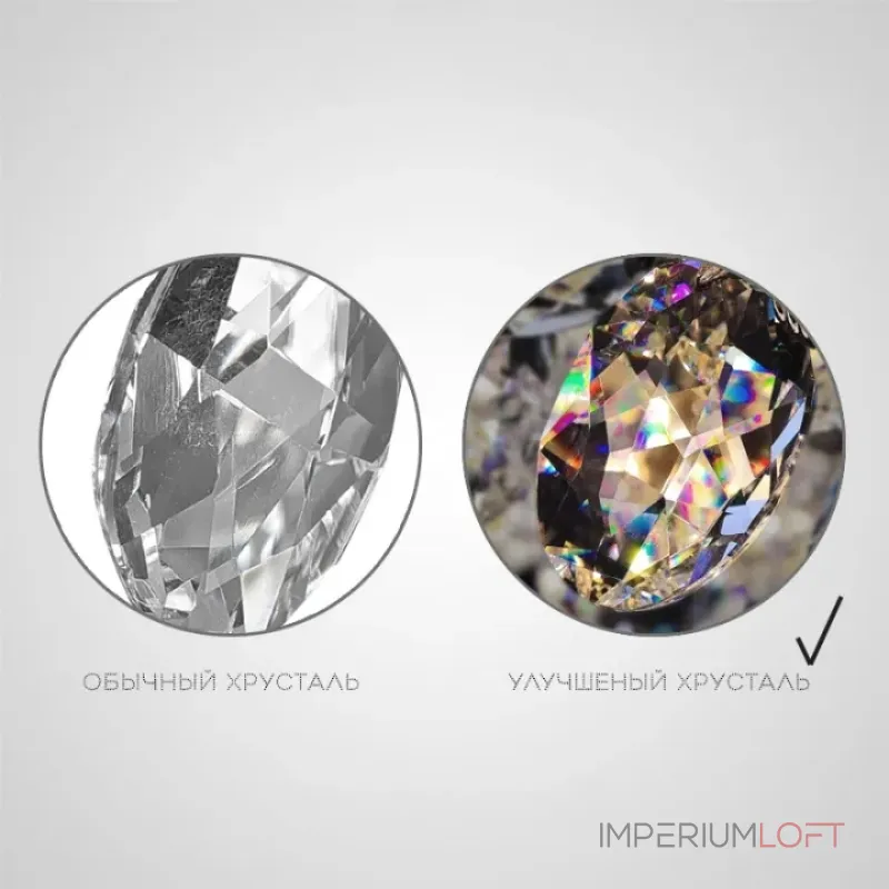 Реечный светильник с подвесками из ограненного хрусталя и рельефных стеклянных цветков EGEL B LONG