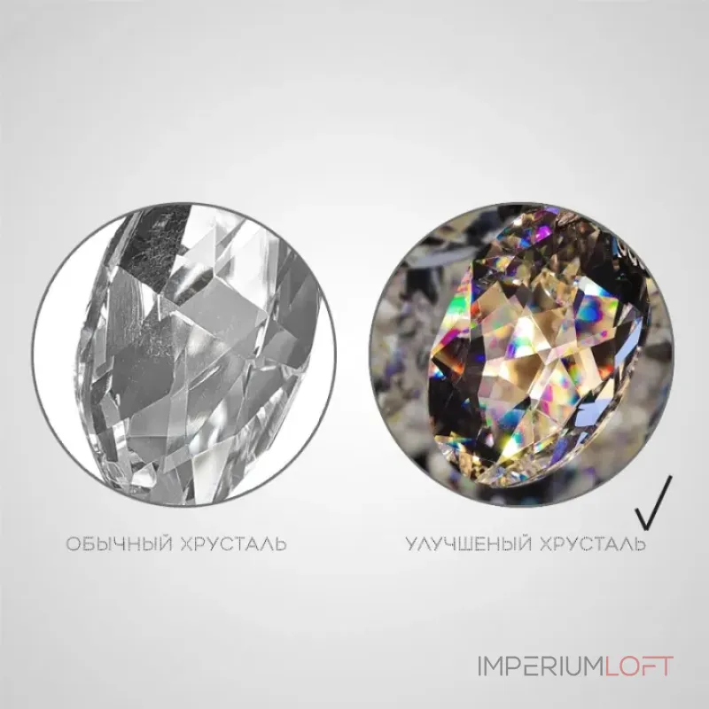 Реечный светильник с подвесками из ограненного хрусталя и рельефных стеклянных цветков EGEL LONG