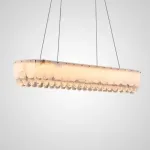 Серия светодиодных реечных люстр из мраморных пластин c закругленным краем и декоративными хрустальными подвесками LIDVALD B LONG A  от ImperiumLoft