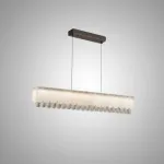 Серия светодиодных реечных люстр из мраморных пластин c закругленным краем и декоративными хрустальными подвесками LIDVALD B LONG A  от ImperiumLoft