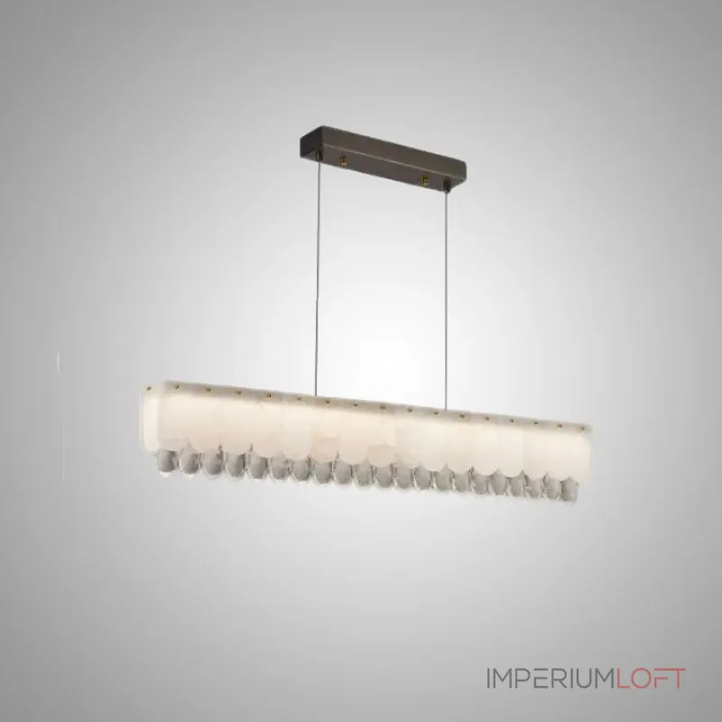 Серия светодиодных реечных люстр из мраморных пластин c закругленным краем и декоративными хрустальными подвесками LIDVALD B LONG A  от ImperiumLoft