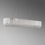 Серия светодиодных реечных люстр из мраморных пластин c закругленным краем и декоративными хрустальными подвесками LIDVALD B LONG A  от ImperiumLoft