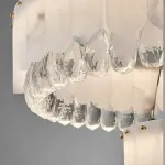 Серия светодиодных реечных люстр из мраморных пластин c закругленным краем и декоративными хрустальными подвесками LIDVALD B LONG A  от ImperiumLoft