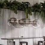 Серия светодиодных реечных светильников с двунаправленным светом и рассеивателями неправильной формы из дымчатого стекла ABEND L120 от ImperiumLoft