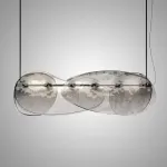 Серия светодиодных реечных светильников с двунаправленным светом и рассеивателями неправильной формы из дымчатого стекла ABEND L120 от ImperiumLoft